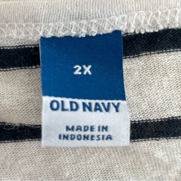 Old Navy Striped Linen-Blend Cropped Henley for Women- Size 2X- NWT - Picture 8 of 8